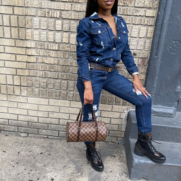 High Jump Denim Jumpsuit - Dark Denim
Size: S - Picture 2 of 2